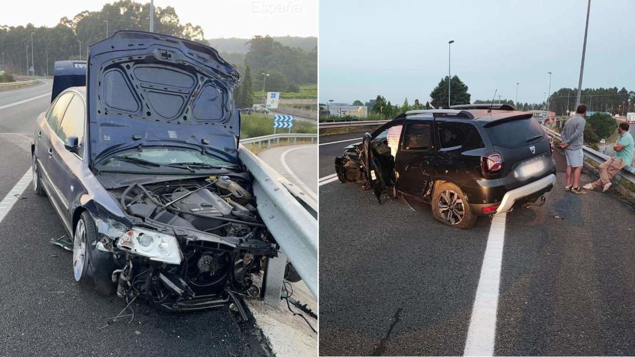  Estado en el que quedaron los coches implicados en el accidente de Sanxenxo. EMERXENCIAS SANXENXO 